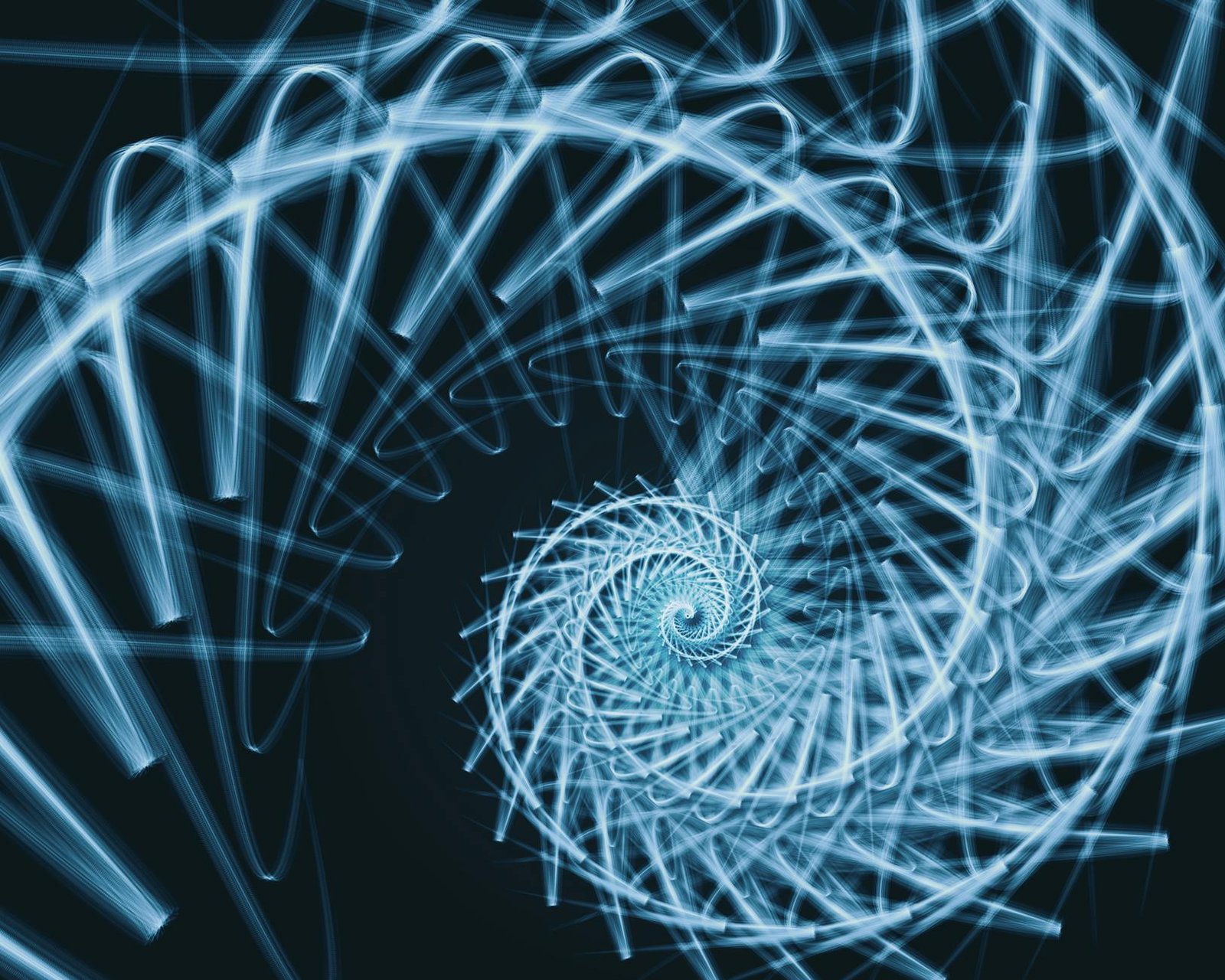 blue spiral neon light