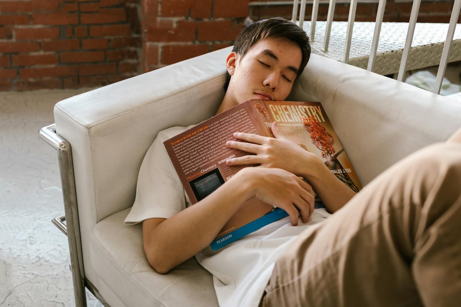person sleeping on the couch