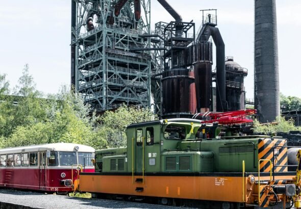 historic trains at henrichshutte industrial museum
