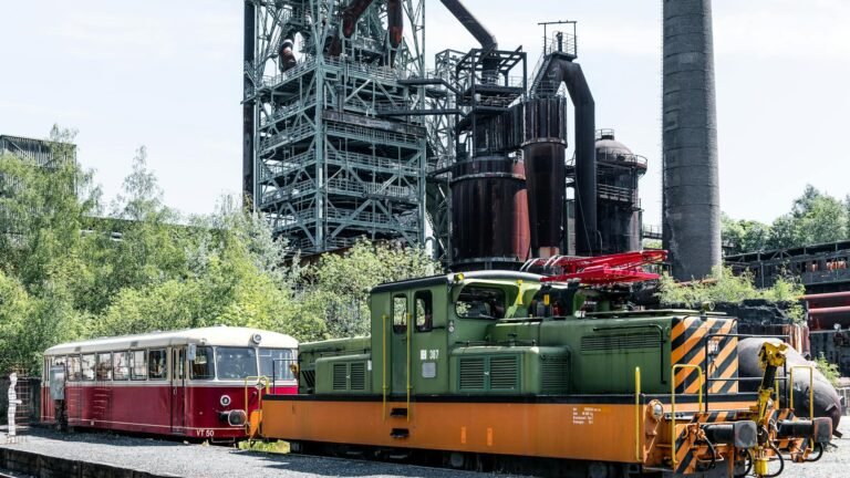 historic trains at henrichshutte industrial museum