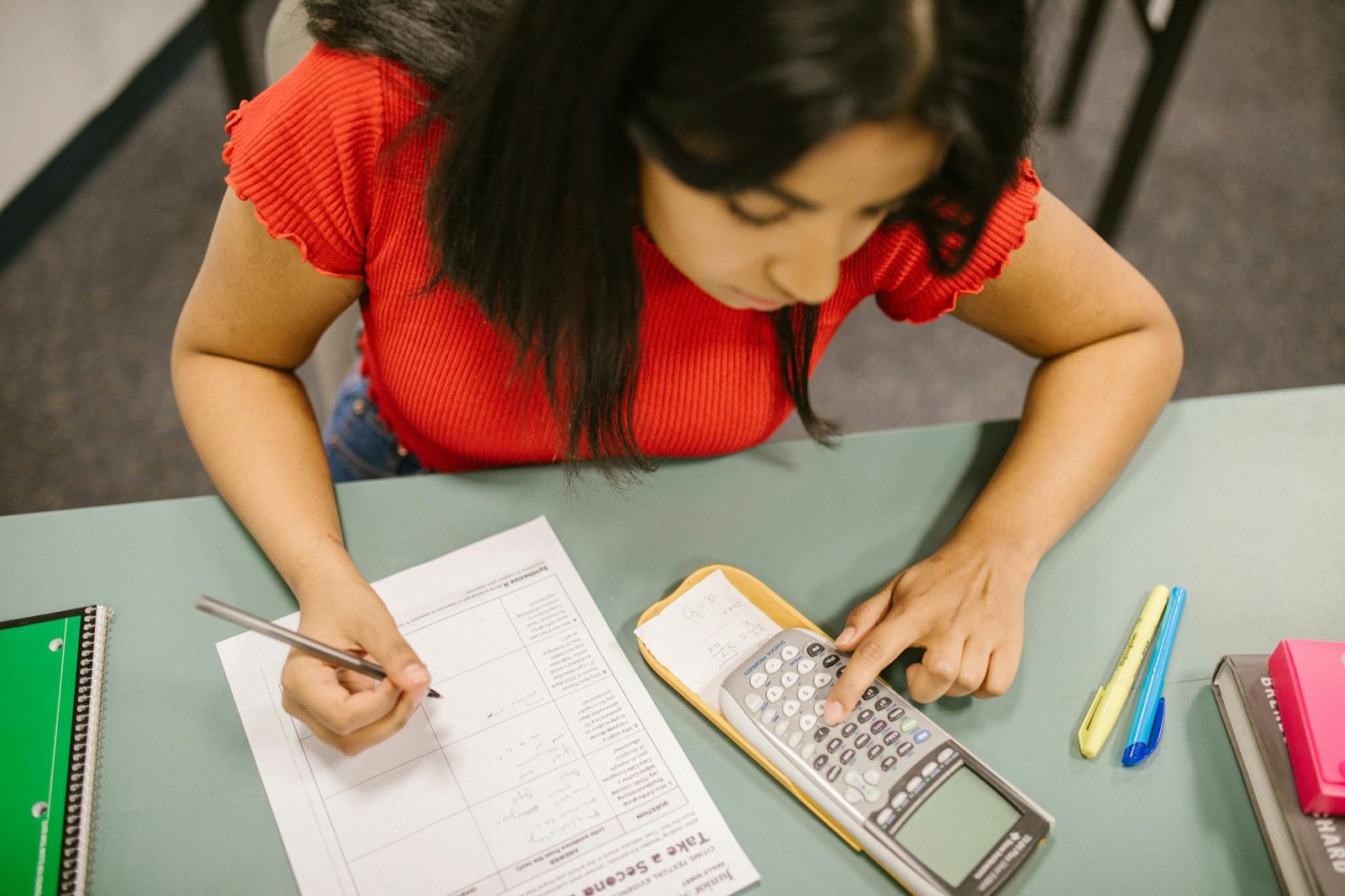 student cheating during an exam