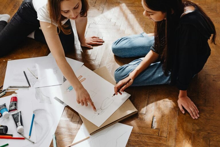 women sitting on the floor